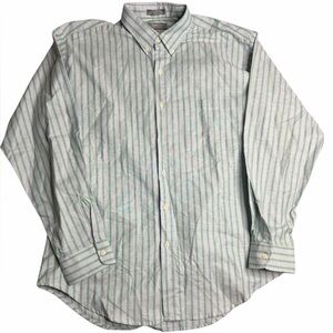 Berkley Shirtmakers Green Stripe Button Down Shirt Men Medium Cotton